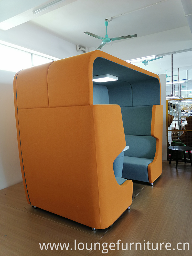 Modern type office meeting booth with sofa for private meeting